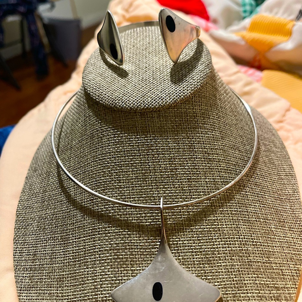 Modernist Danish designer Hans Hansen necklace and bracelet